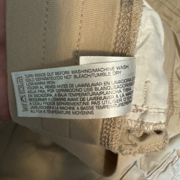 Synpolies womens Cargo Pants 8 Beige Cotton Spandex Drawstring Waist Made In Vie - Picture 7 of 8